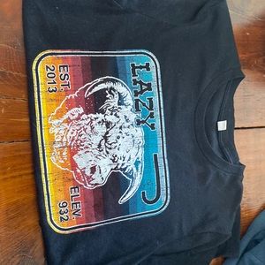 Small men's black Lazy J tee shirt. Like new